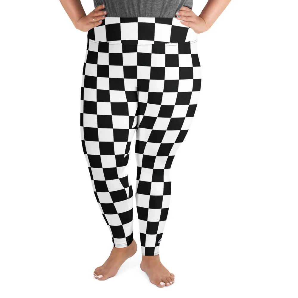 Fashionable Fitness: Women's Plus Size Checkered Leggings