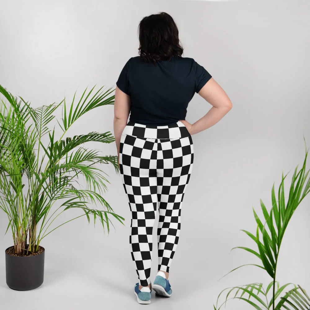 Fashionable Fitness: Women's Plus Size Checkered Leggings