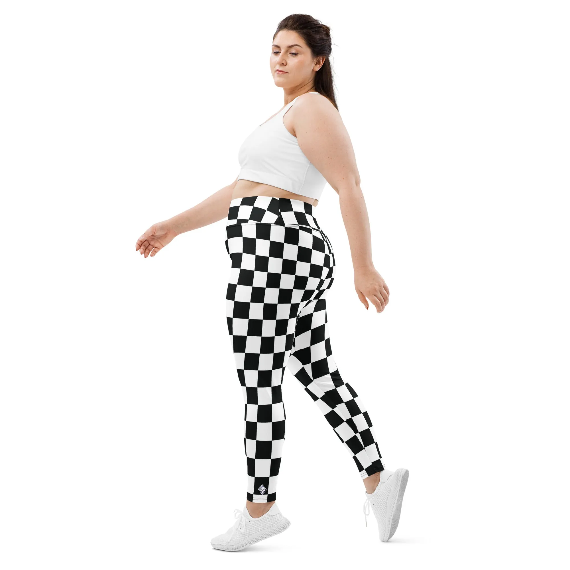 Fashionable Fitness: Women's Plus Size Checkered Leggings