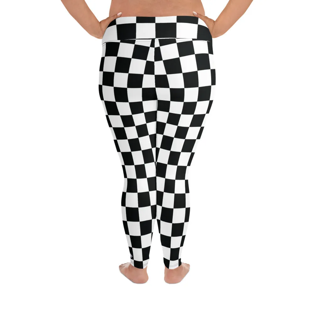 Fashionable Fitness: Women's Plus Size Checkered Leggings