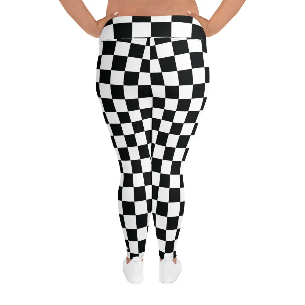 Fashionable Fitness: Women's Plus Size Checkered Leggings