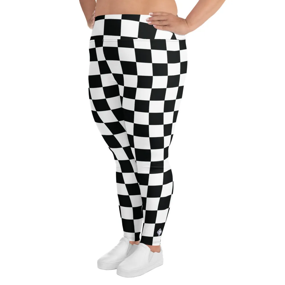 Fashionable Fitness: Women's Plus Size Checkered Leggings