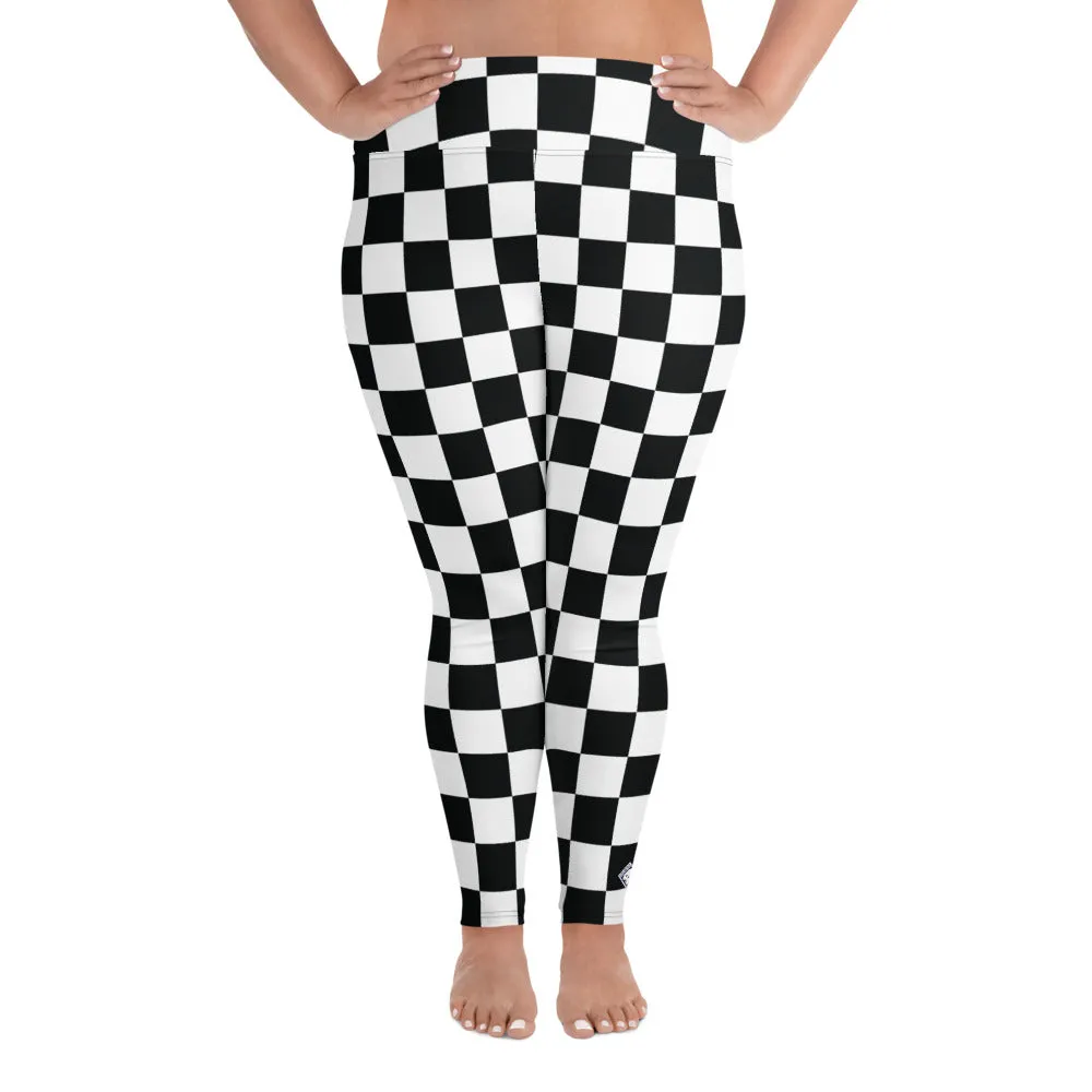 Fashionable Fitness: Women's Plus Size Checkered Leggings