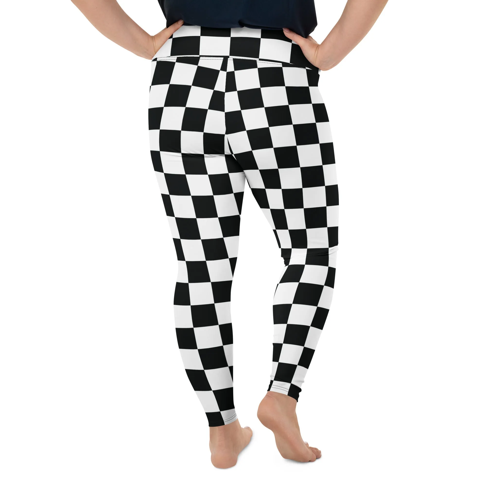 Fashionable Fitness: Women's Plus Size Checkered Leggings