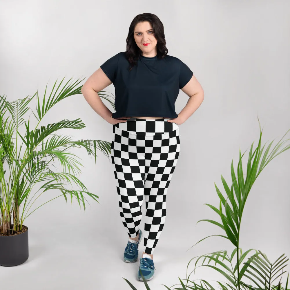 Fashionable Fitness: Women's Plus Size Checkered Leggings