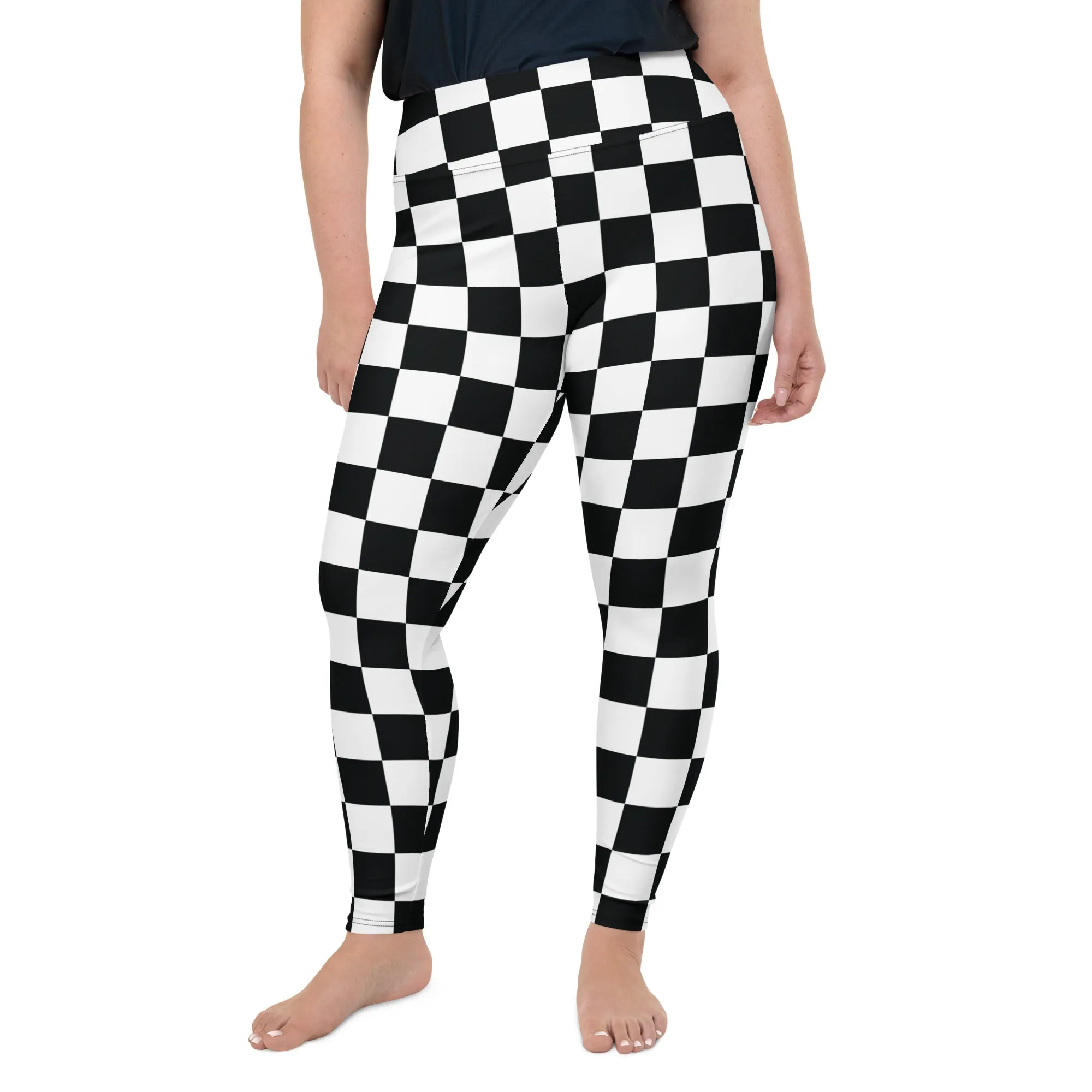 Fashionable Fitness: Women's Plus Size Checkered Leggings