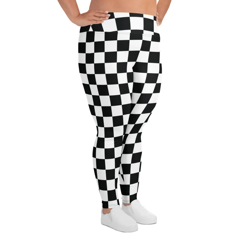 Fashionable Fitness: Women's Plus Size Checkered Leggings