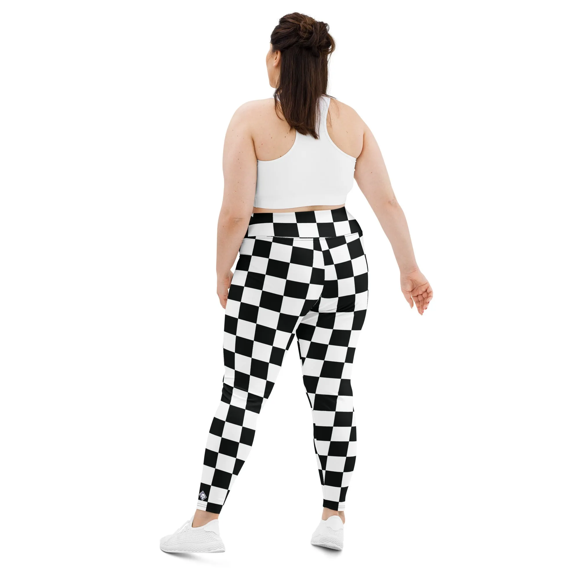 Fashionable Fitness: Women's Plus Size Checkered Leggings