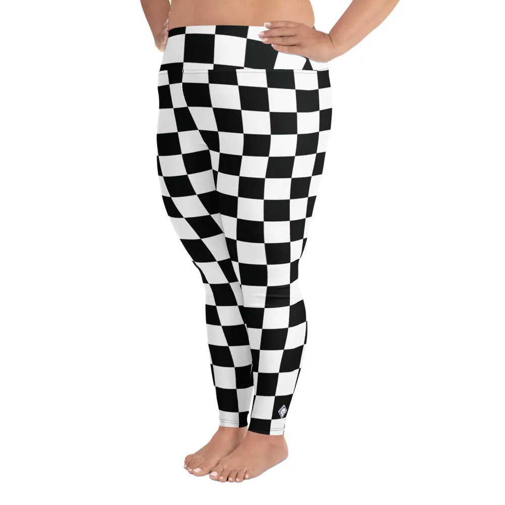 Fashionable Fitness: Women's Plus Size Checkered Leggings