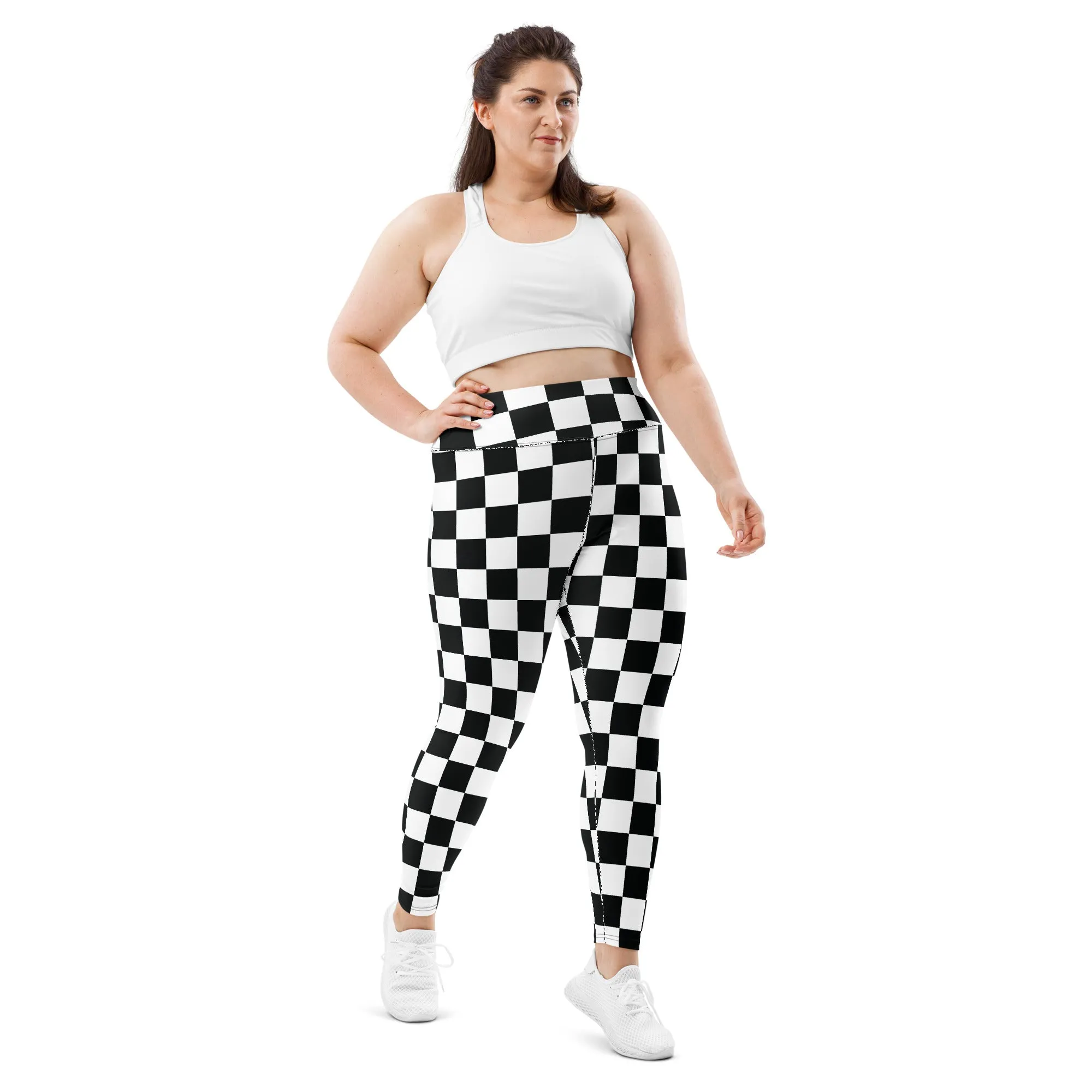 Fashionable Fitness: Women's Plus Size Checkered Leggings