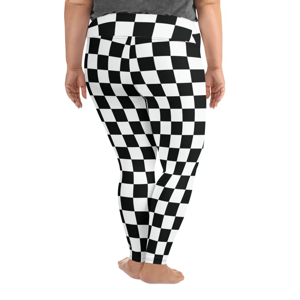 Fashionable Fitness: Women's Plus Size Checkered Leggings