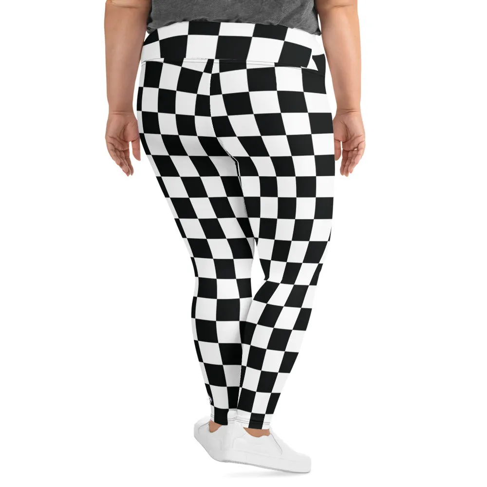 Fashionable Fitness: Women's Plus Size Checkered Leggings