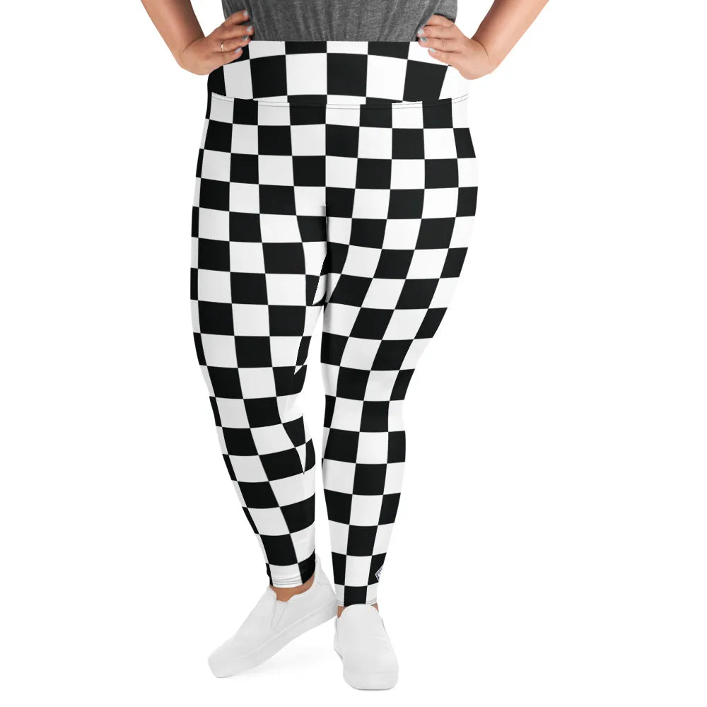 Fashionable Fitness: Women's Plus Size Checkered Leggings