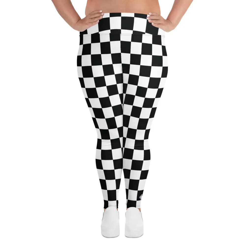 Fashionable Fitness: Women's Plus Size Checkered Leggings