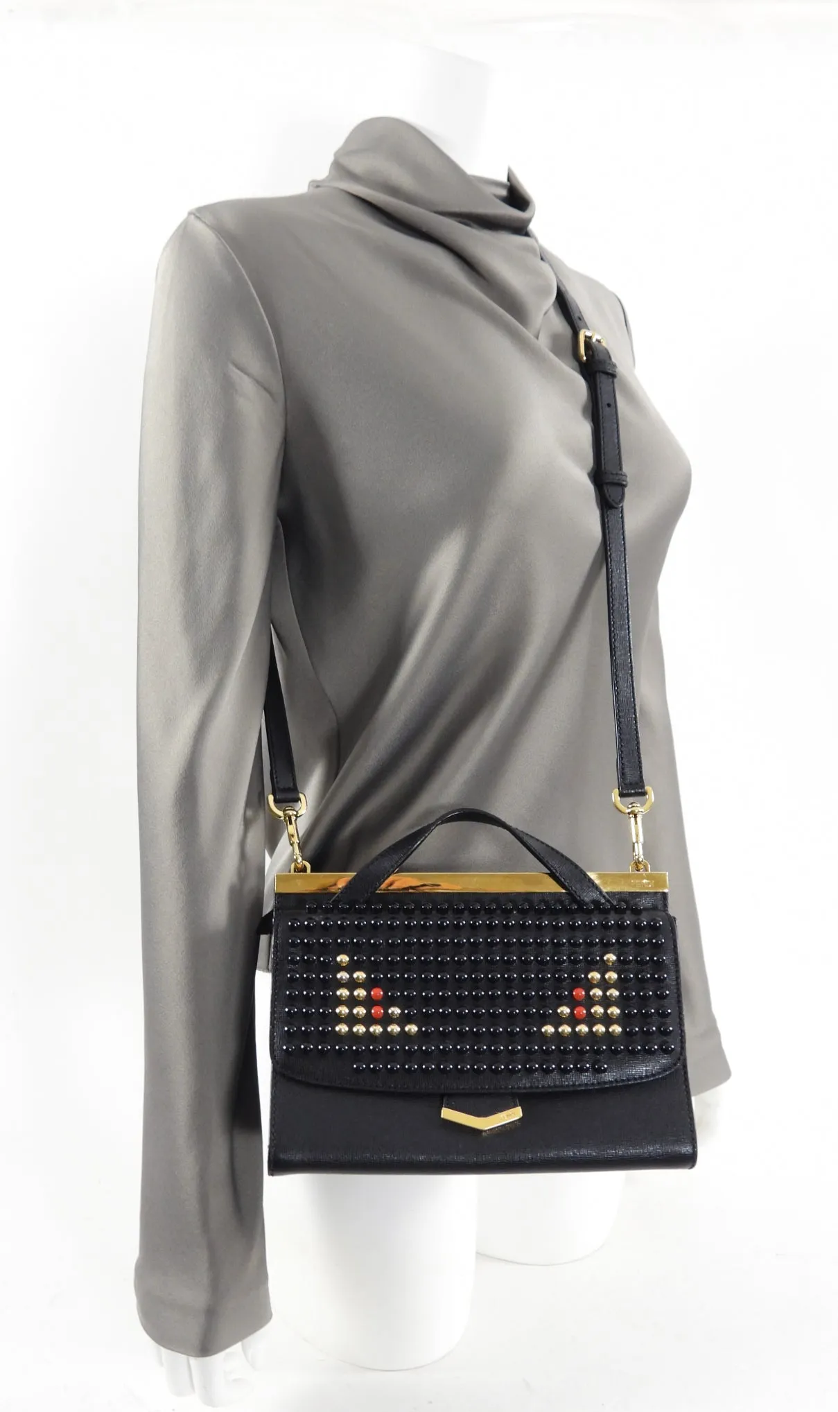 Fendi Black Small Demi-Jour Bead Monster Crossbody Bag