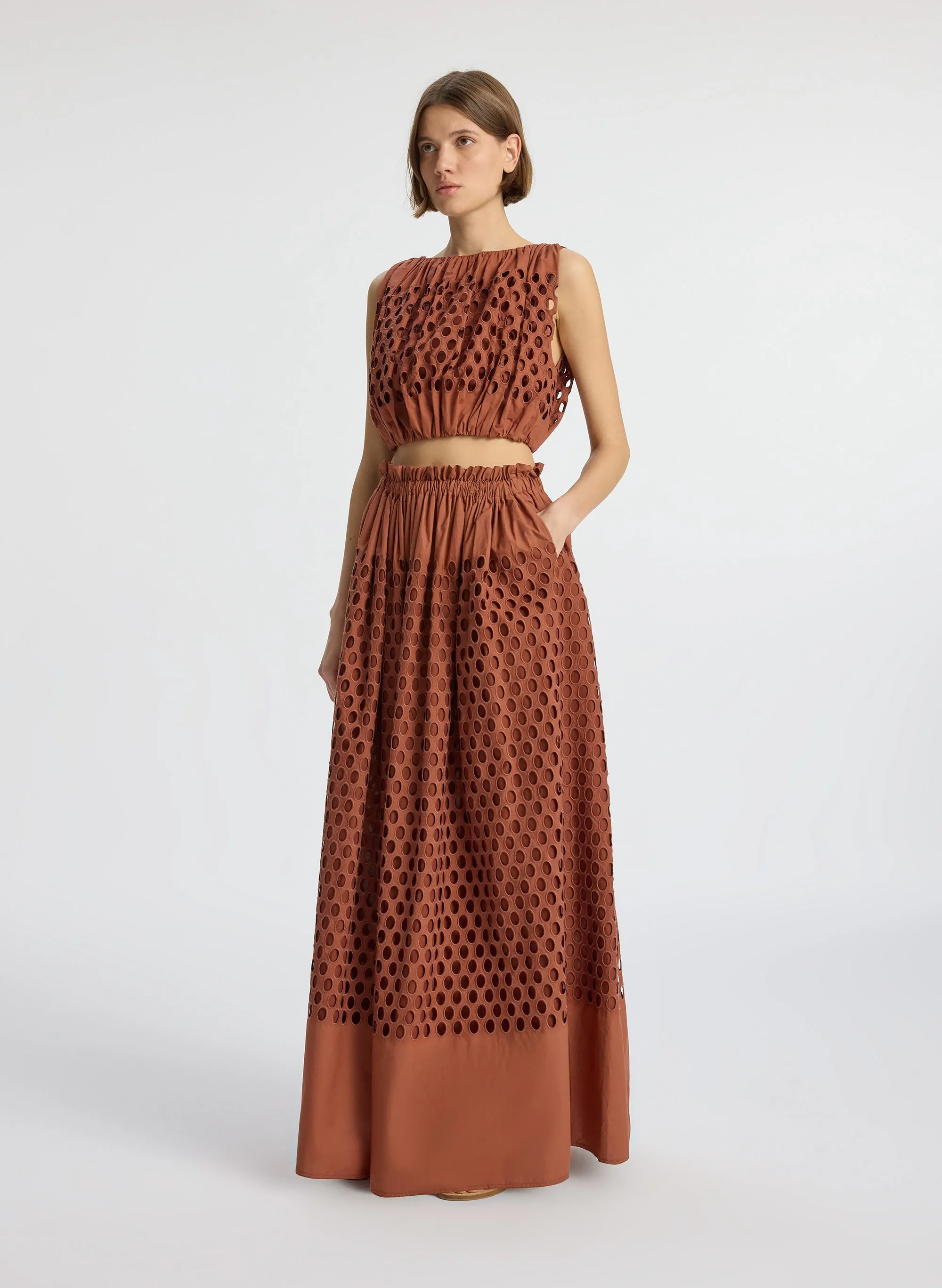 Flora Eyelet Maxi Skirt