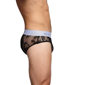 Floral Lace Black Brief