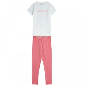 Girls Intense Power PJ set, Washed Cherry/Pvh White