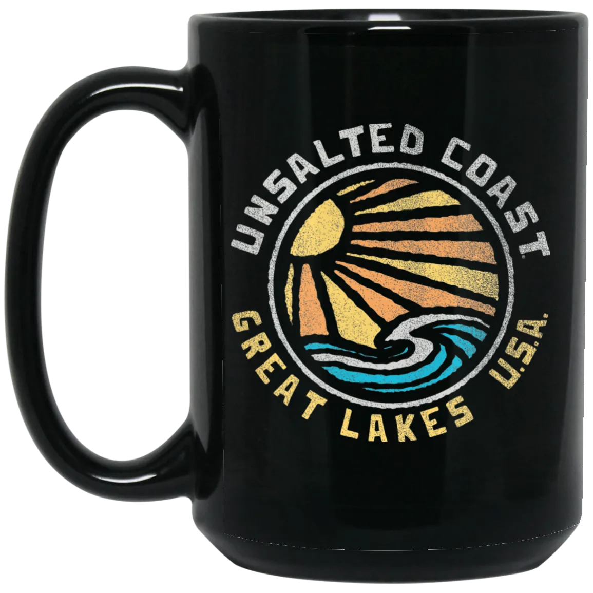 GREAT LAKES USA 15 oz. Black Mug