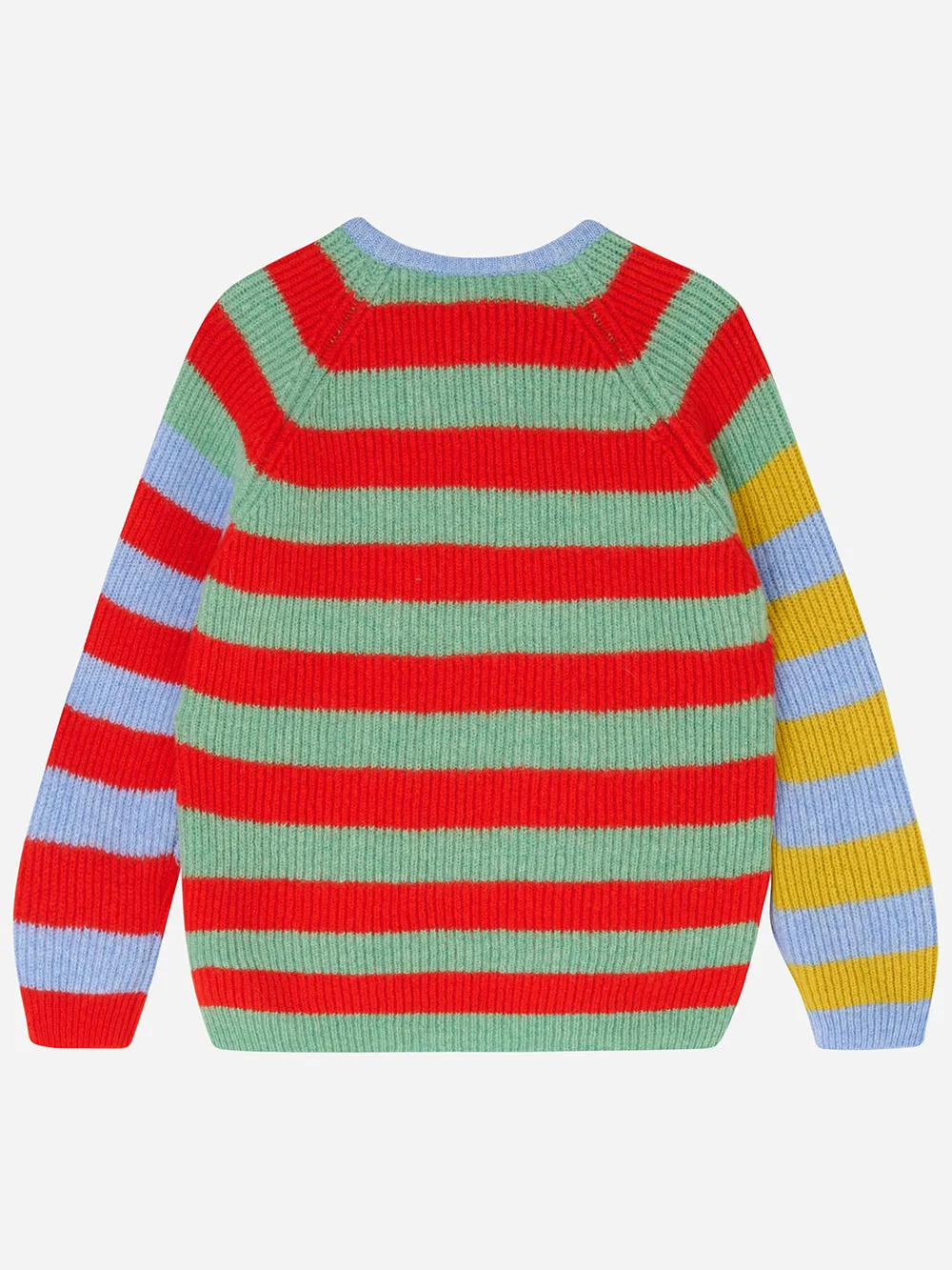 Green & Scarlet Stripe Kids Jumper