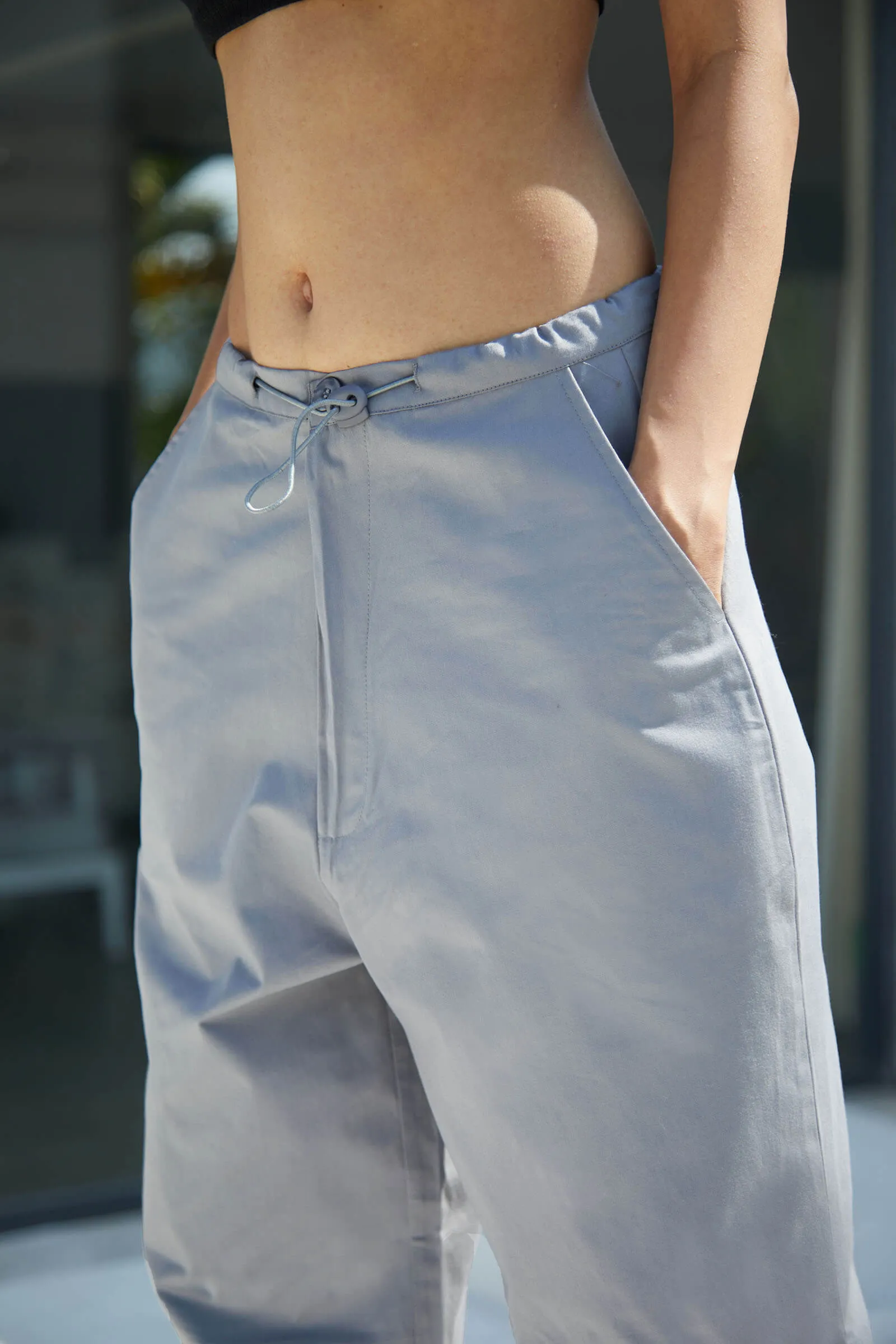 Grey Parachute Pants