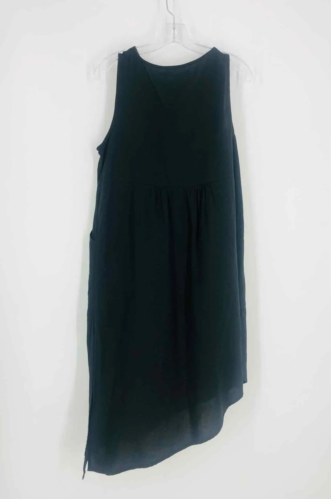 Gudrun Sjoden Size M Black Asymmetrical Linen Blend Dresses Dress