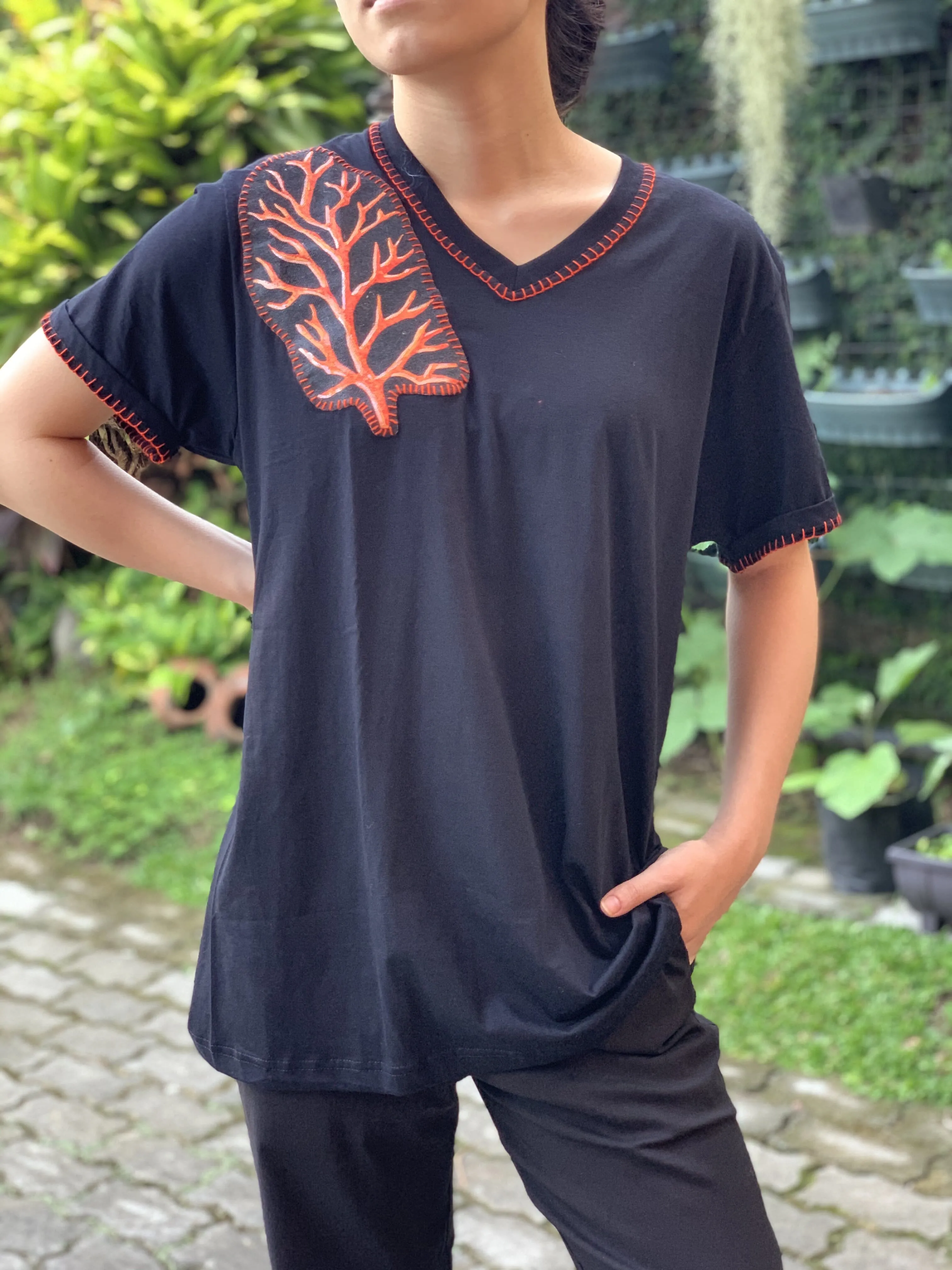 Hand-Painted Shirt (Corals)