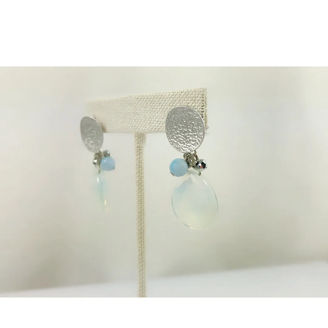 HANDMADE OOAK Circle Plate Glass bead Earring