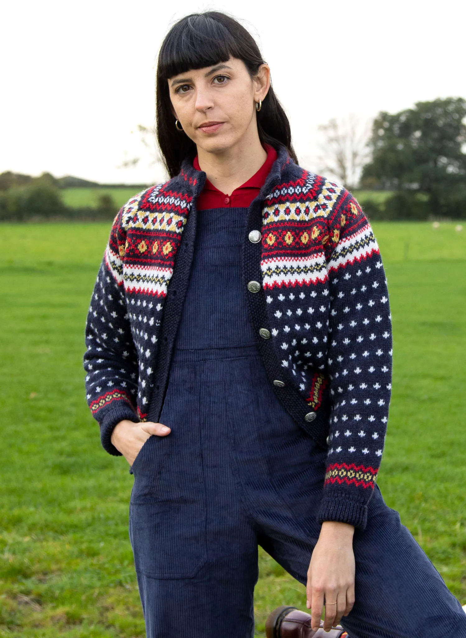 Heritage - 100% British Wool Cardigan - Molly Navy