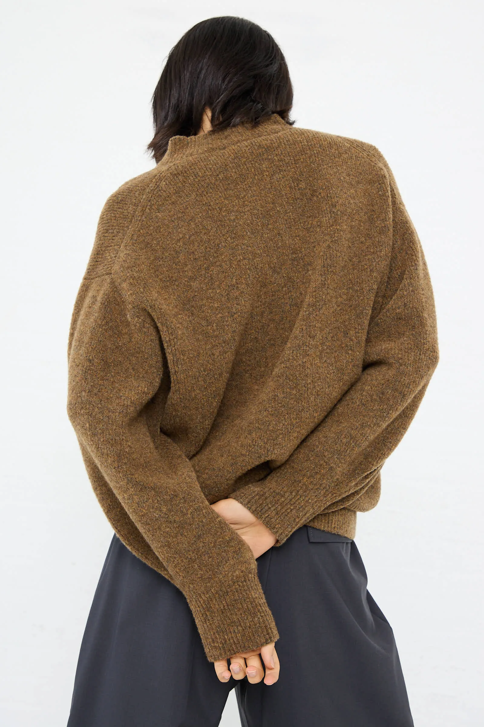 High Loft Wool Sirio Crew Neck in Nutmeg