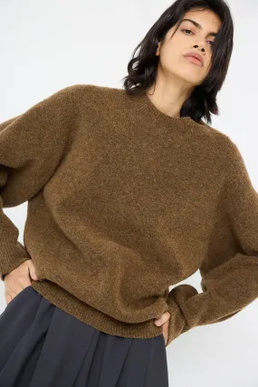 High Loft Wool Sirio Crew Neck in Nutmeg