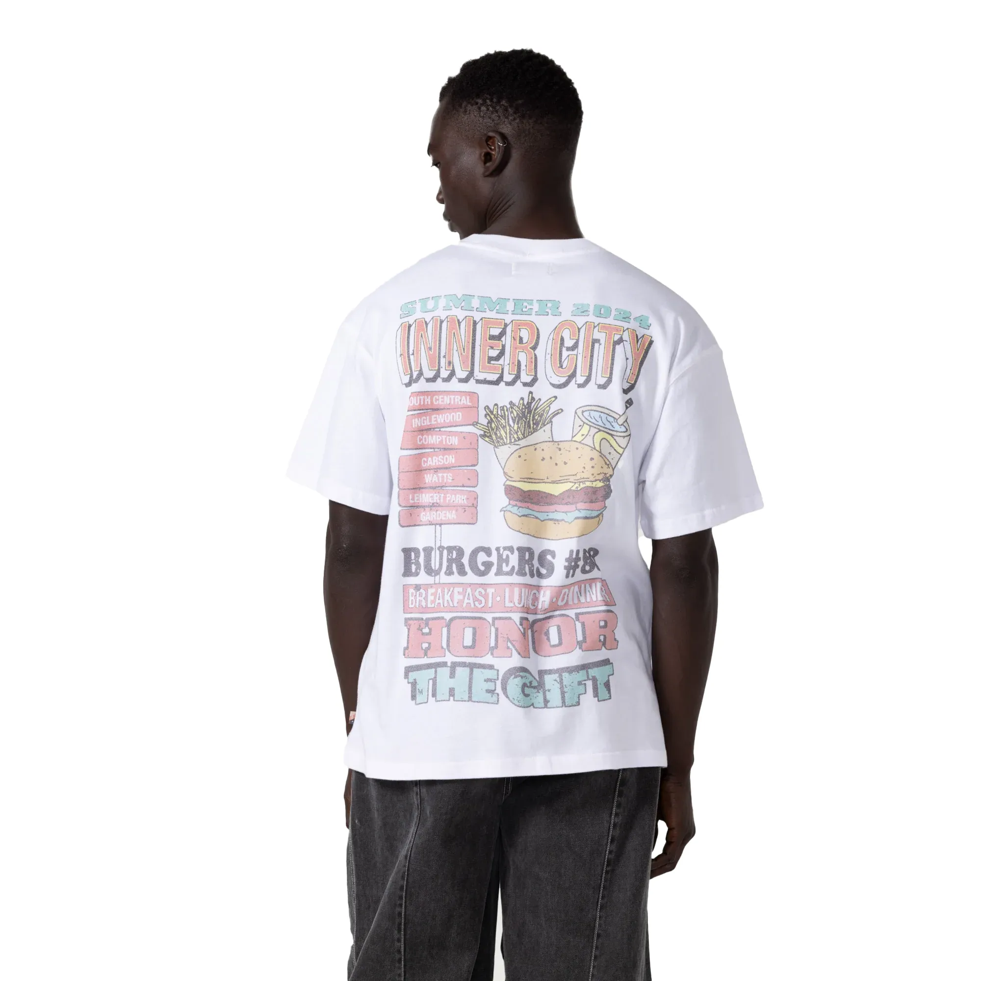 Honor The Gift HTG Burgers Short Sleeve T-Shirt White