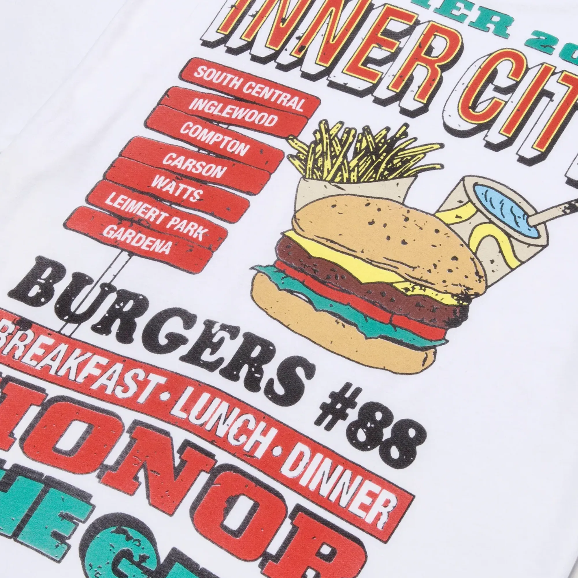 Honor The Gift HTG Burgers Short Sleeve T-Shirt White