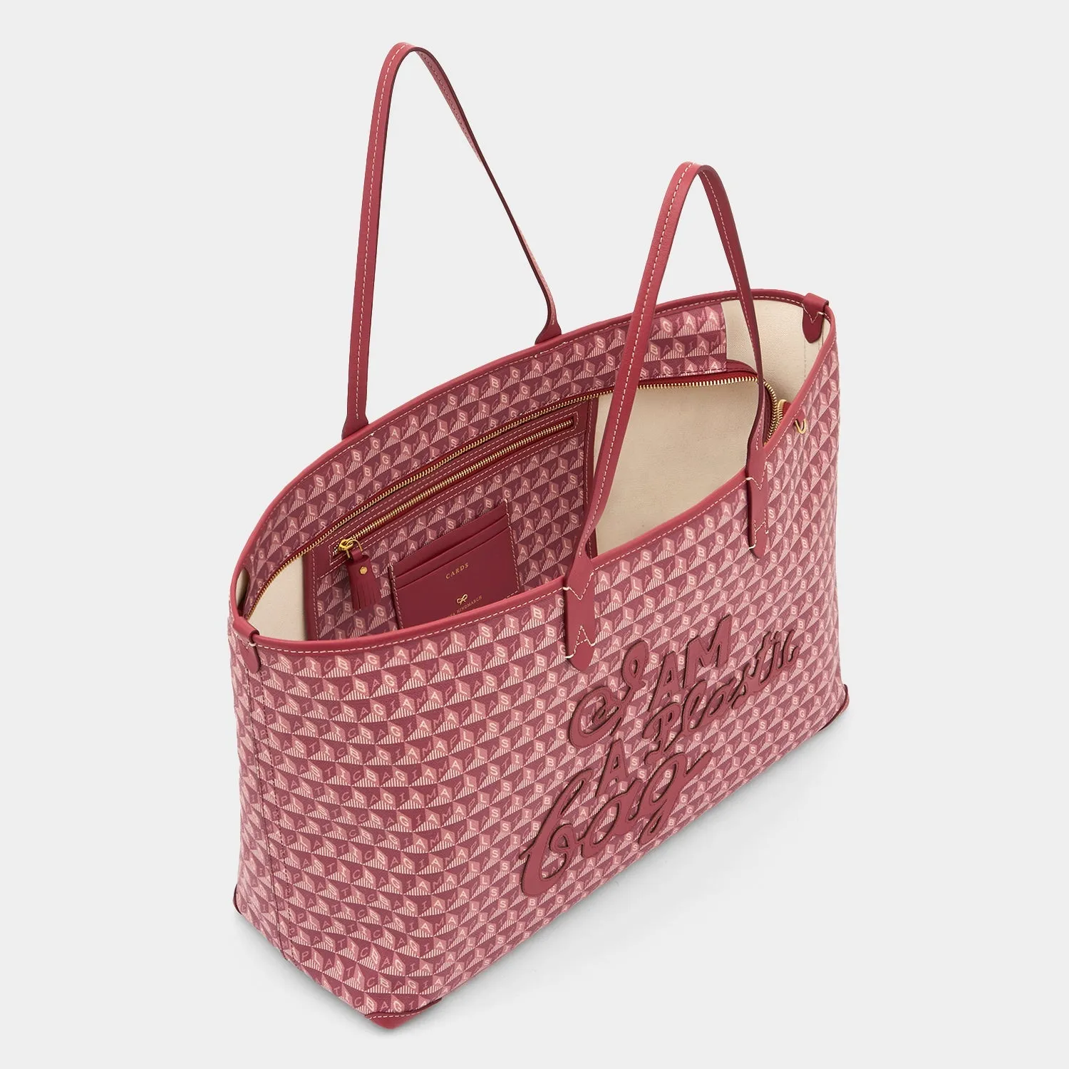 I Am A Plastic Bag Zipped Motif Tote