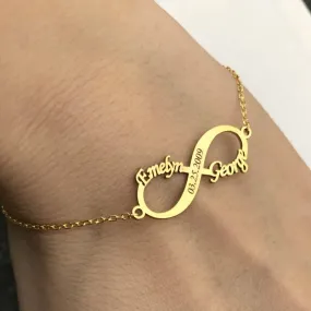 Infinity Bracelet With Names- Great Gifts For Couple-Gifts For Best Friends