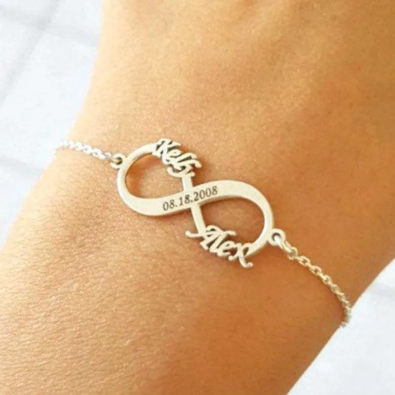 Infinity Bracelet With Names- Great Gifts For Couple-Gifts For Best Friends