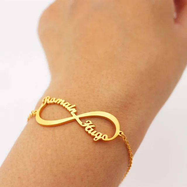 Infinity Bracelet With Names- Great Gifts For Couple-Gifts For Best Friends