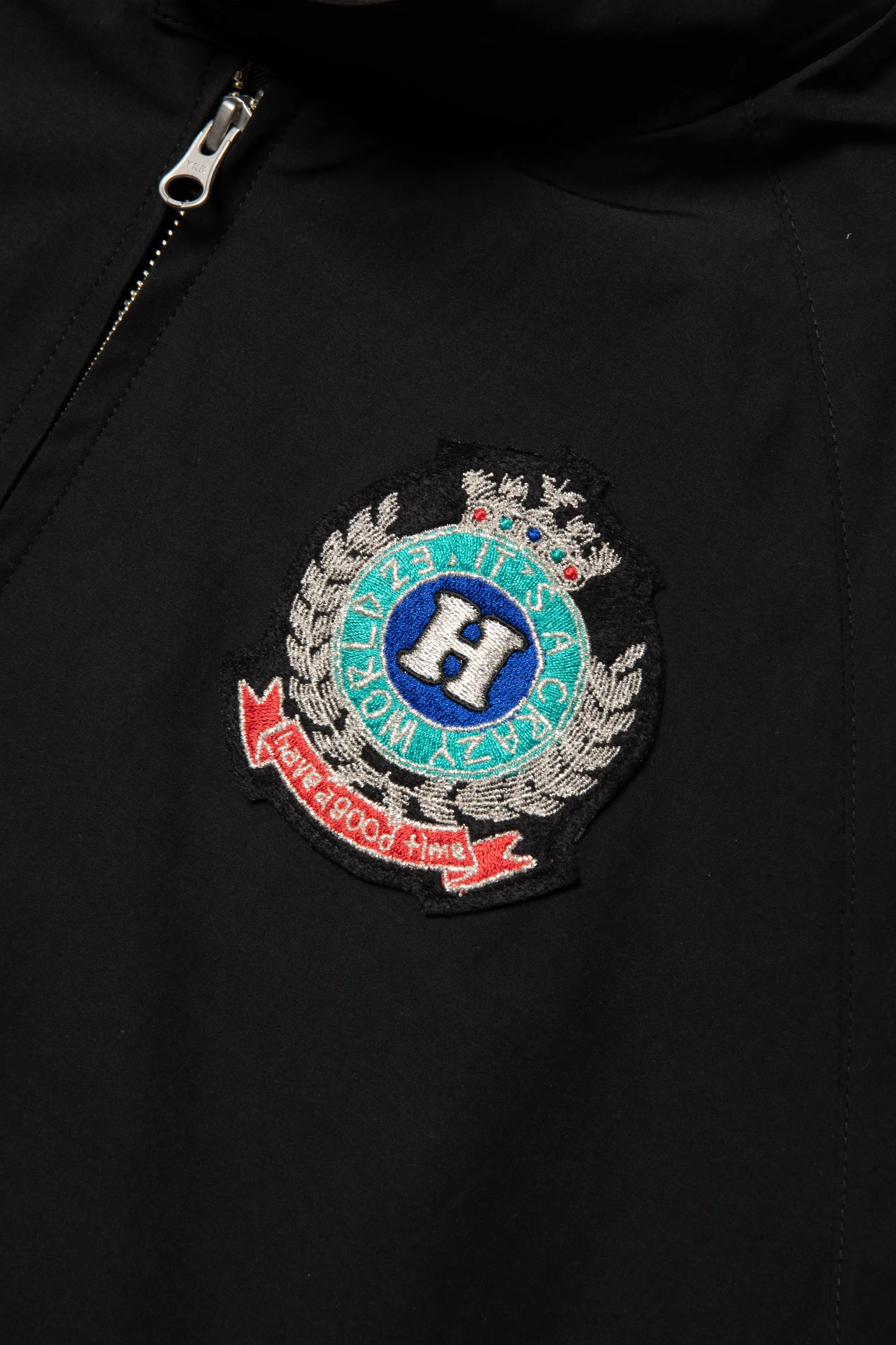 IT'S A CRAZY WORLD EMBLEM JACKET BLACK