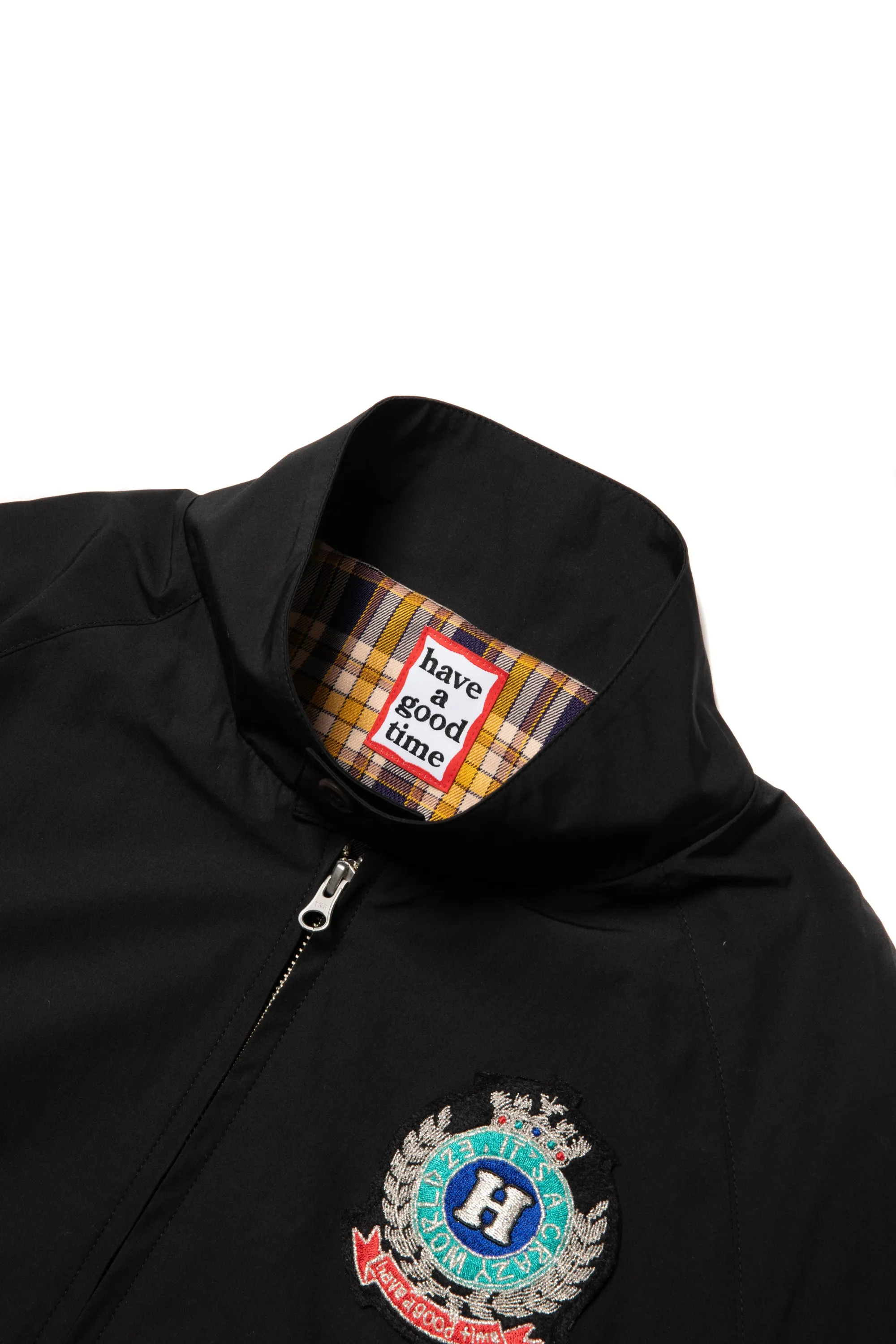 IT'S A CRAZY WORLD EMBLEM JACKET BLACK