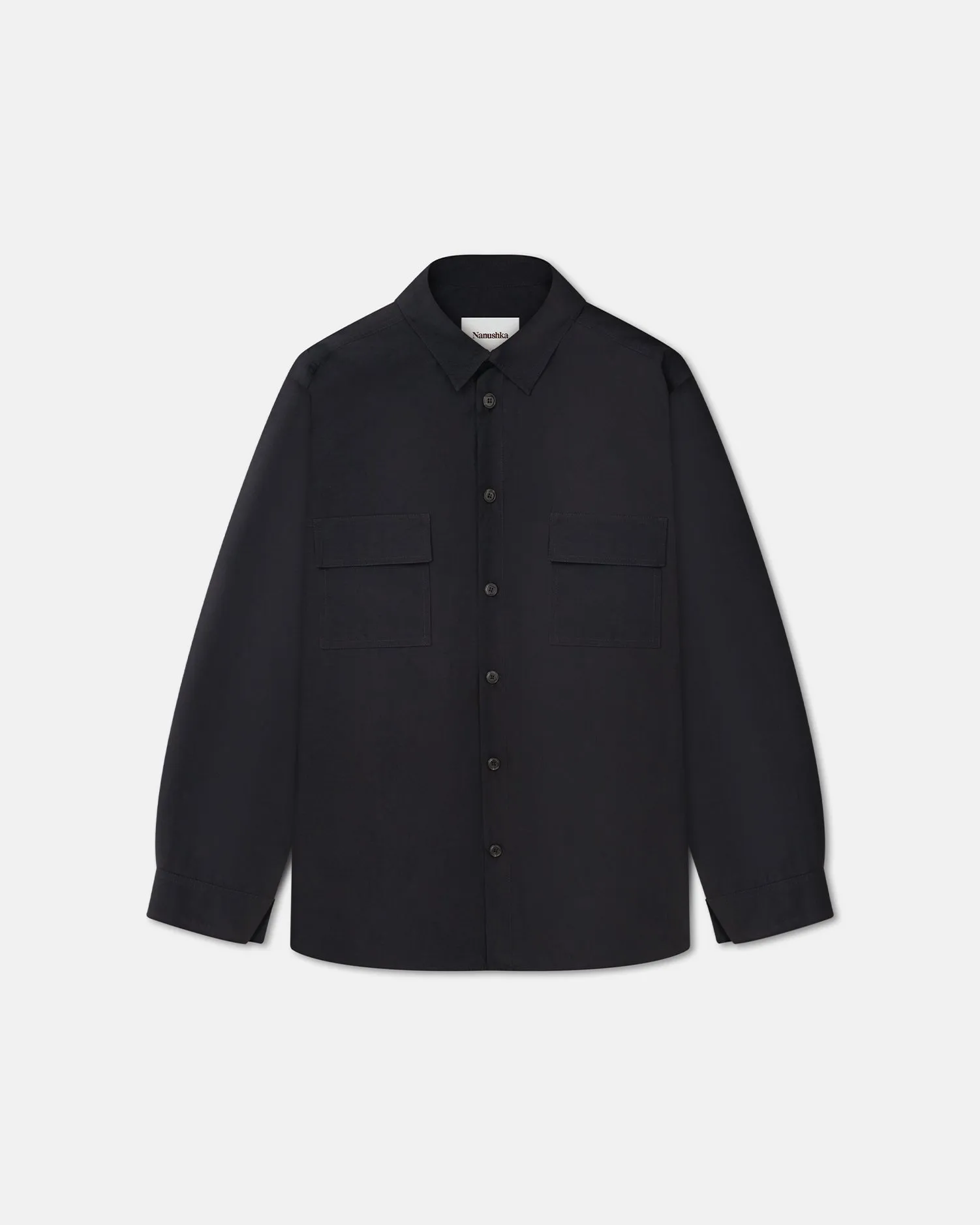 Jari - Tech Poplin Shirt - Off Black