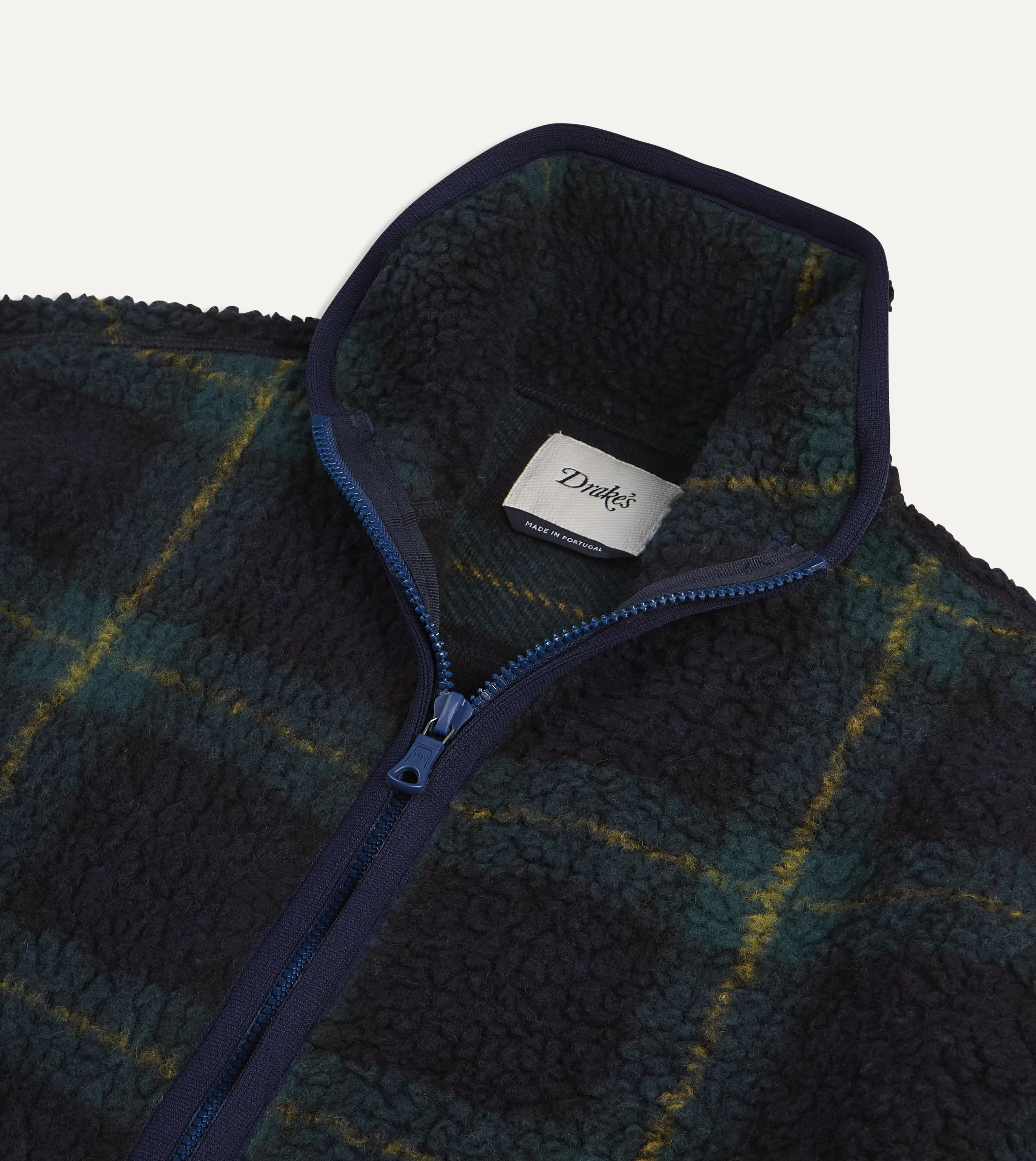 Johnston Check Boucle Wool Zip Fleece Jacket