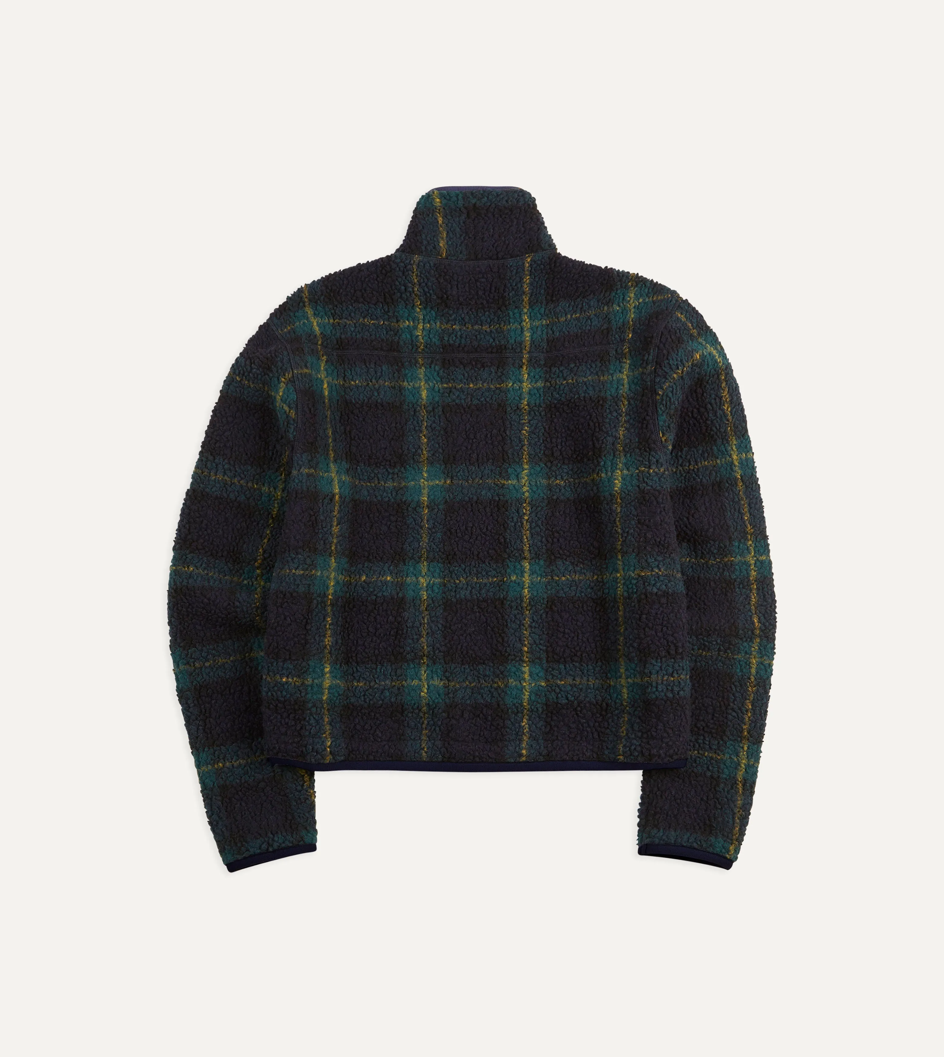 Johnston Check Boucle Wool Zip Fleece Jacket