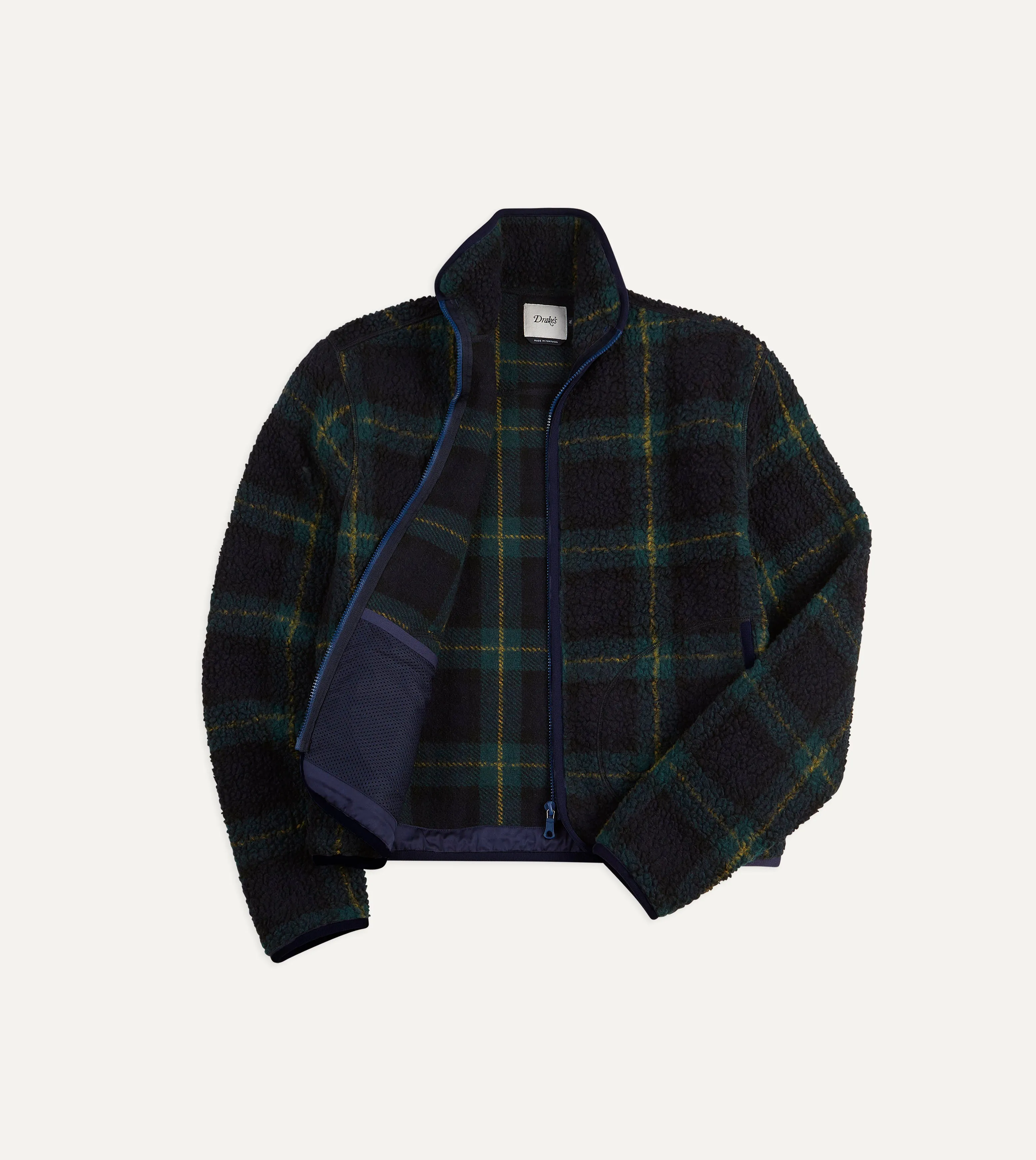 Johnston Check Boucle Wool Zip Fleece Jacket