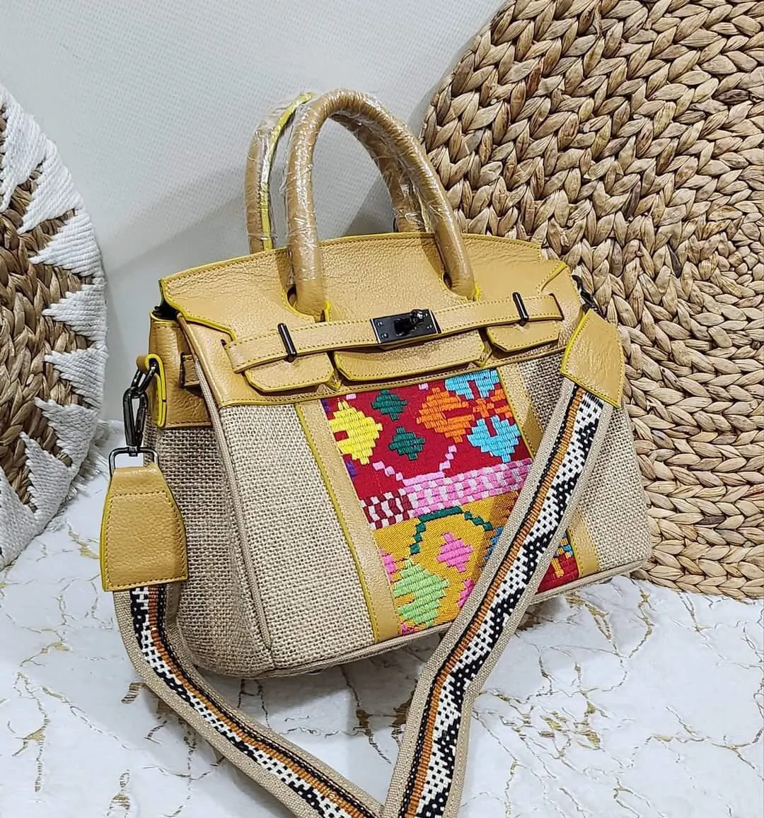 Jute Birkin Leather with Inabel