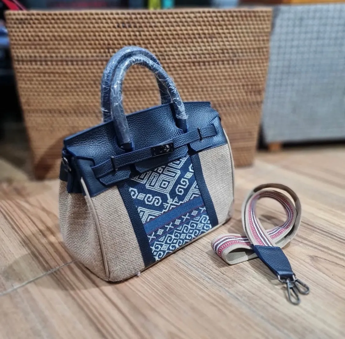 Jute Birkin Leather with Inabel