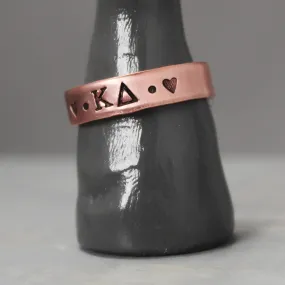 Kappa Delta Thin Copper Ring