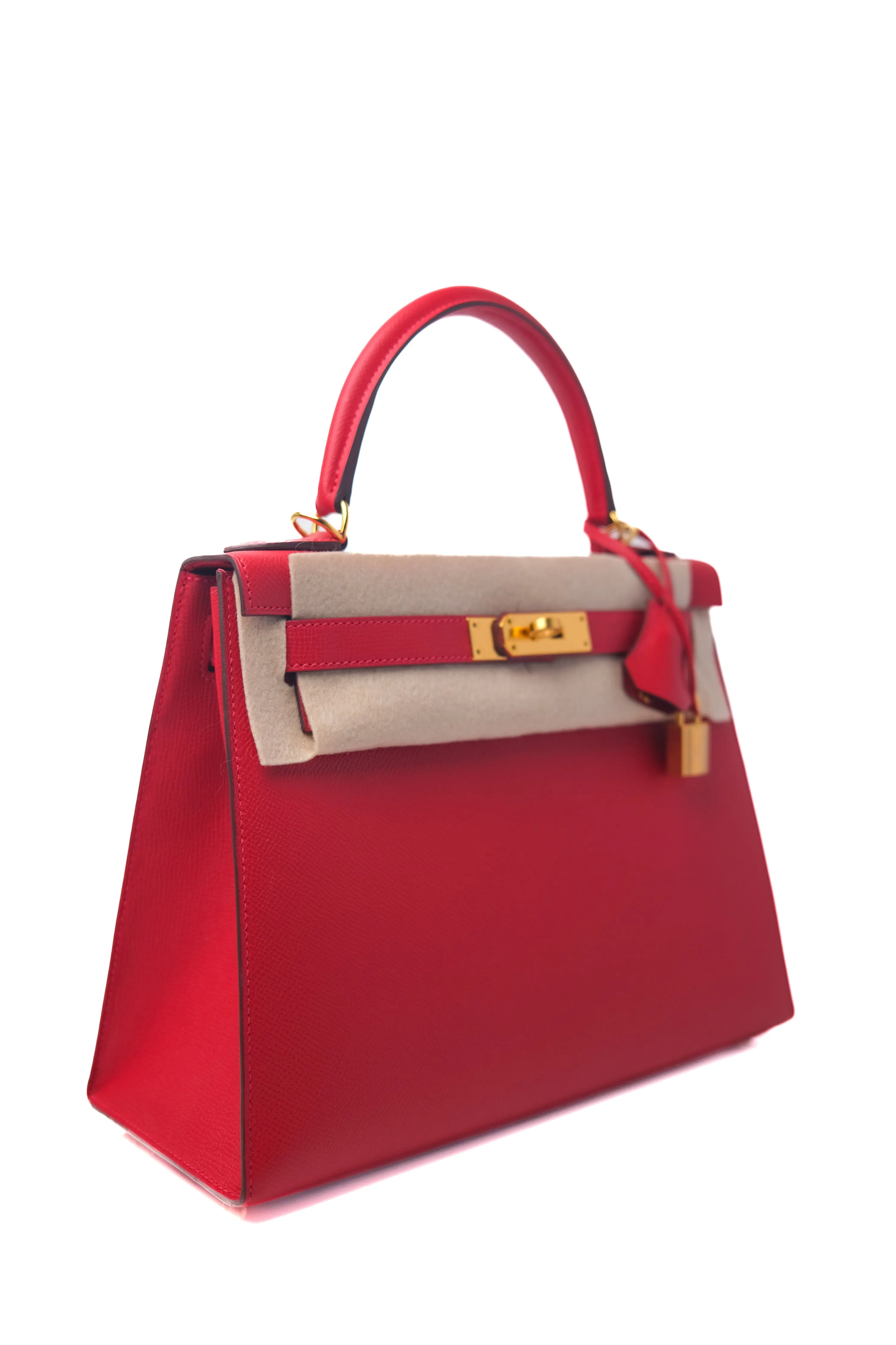 Kelly 28 Rouge Casaque Gold Hardware Epsom A