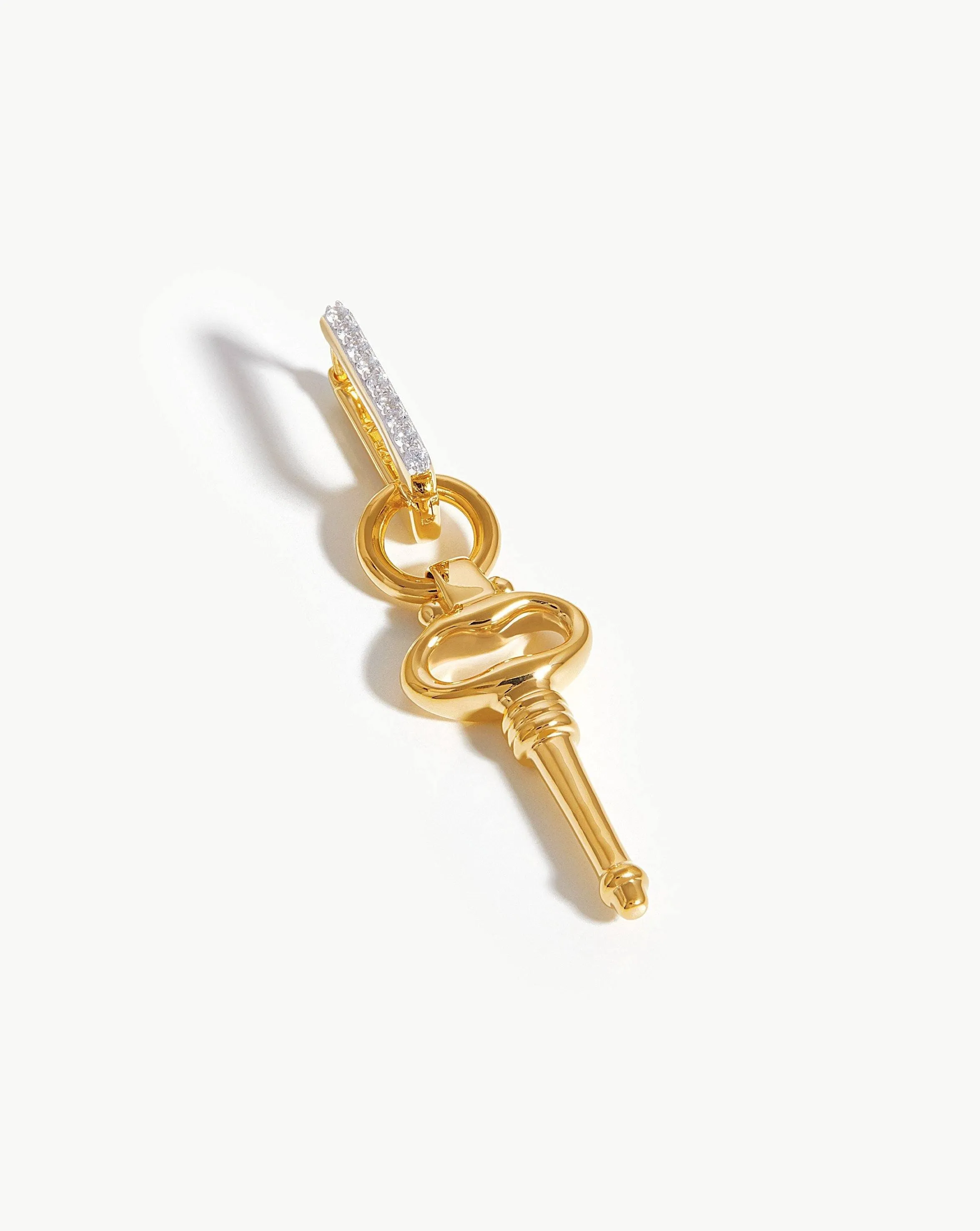 Key Single Pave Ovate Earring