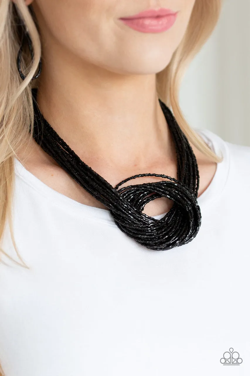 Knotted Knockout - Black Paparazzi Necklace