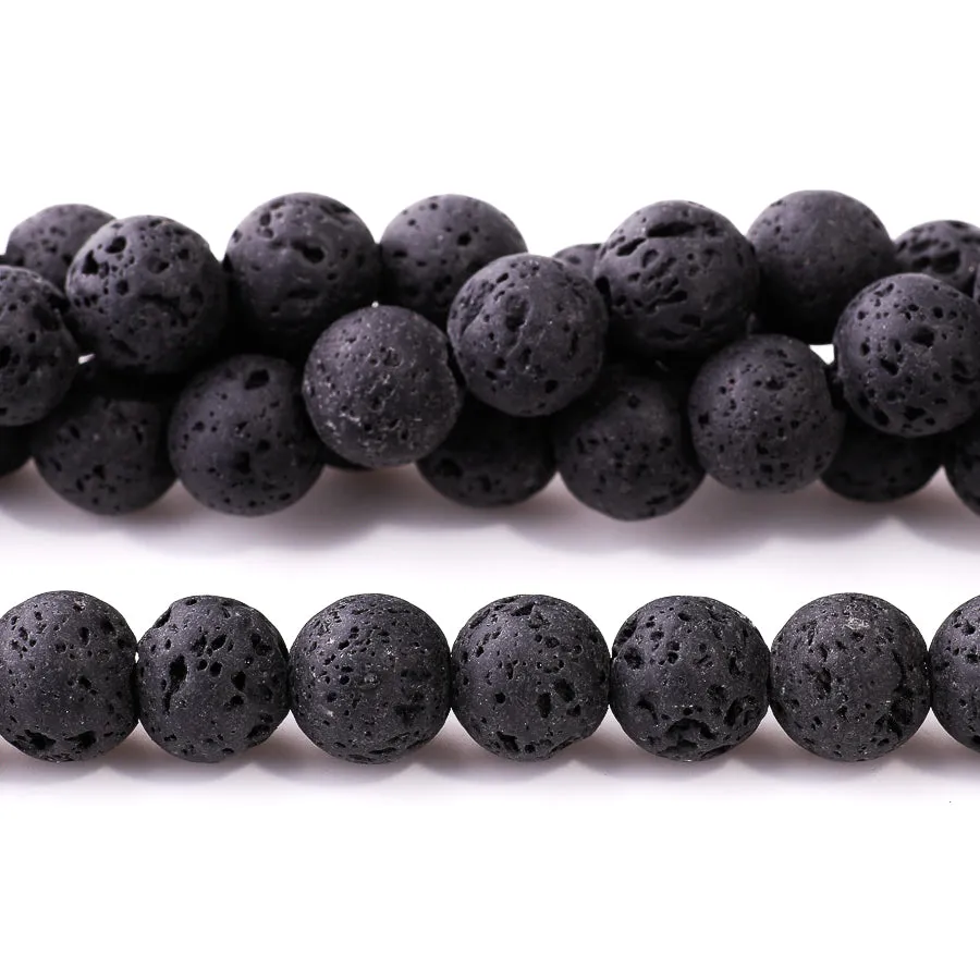 Lava 10mm Round - Large Hole Beads